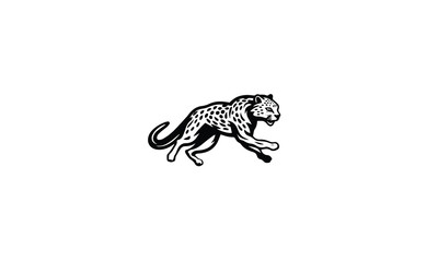 leopard logo black simple flat icon on white background