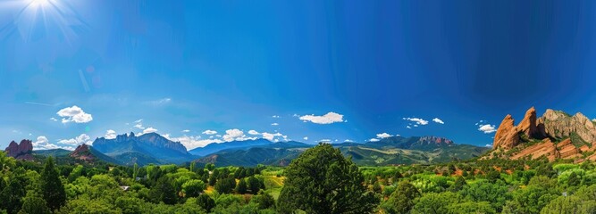 Poster - Mountain Landscape with Bright Blue Sky