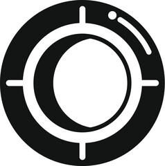 Poster - Simple icon of a telescope focusing on the half moon, representing space exploration and astronomy