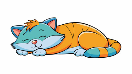 Wall Mural - Peaceful Sleeping Cat Vector Illustration Perfect for Design Projects