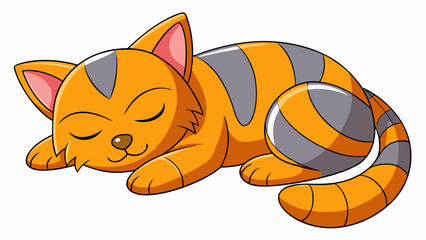 Wall Mural - Peaceful Sleeping Cat Vector Illustration Perfect for Design Projects