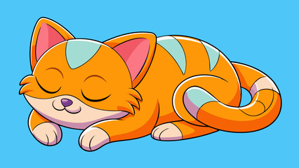 Wall Mural - Peaceful Sleeping Cat Vector Illustration Perfect for Design Projects