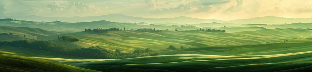 Wall Mural - Rolling Hills of Tuscany at Sunset