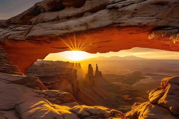 Sticker - Sunrise Through a Canyon Arch