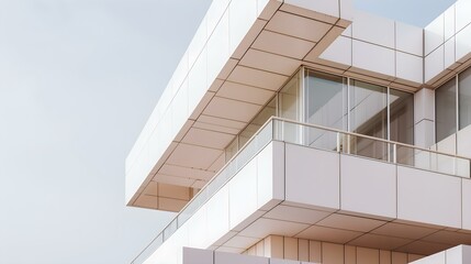 Contemporary white building with modern architecture