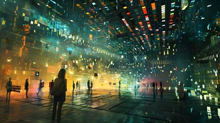 Concept of a large language model with digital elements