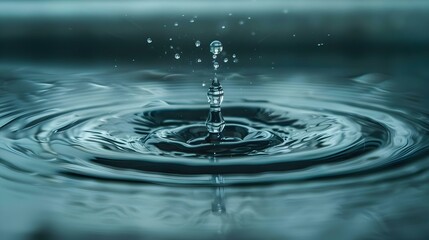 High-speed capture of a water droplet splashing into calm surface