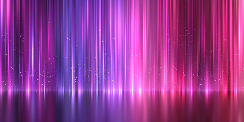 Big data visualization concept with bright glowing lines on abstract technology background. 3D rendering