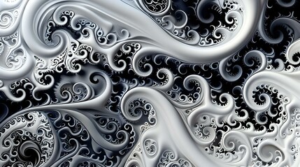 Abstract patterns with fractal geometry and recursive design