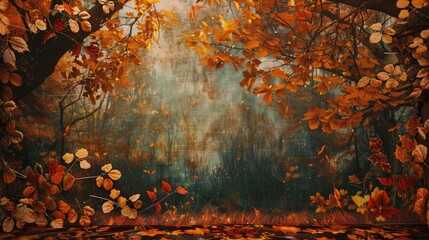 Canvas Print - Autumn foliage backdrop