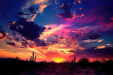 Poster - Sunset Over the Sonoran Desert