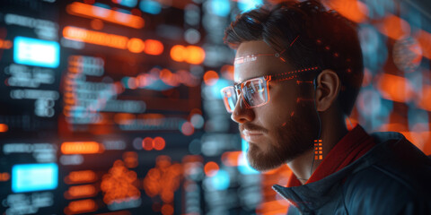 Creative binary coding texture. Software programming code. 3D Rendering.