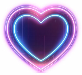 Canvas Print - the pink and blue hues of the neon heart create a futuristic and eye-catching display.