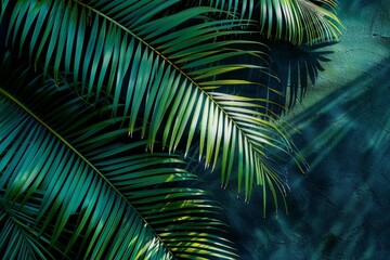 Canvas Print - this stunning 4k image captures the beauty of nature's textures, showcasing a tropical palm leaf's i