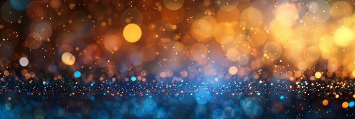 Wall Mural - abstract glittering lights with a gradient from blue to brown