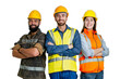 © Athena  - group of civil engineer stand together wearing their safety gear isolated on transparent background
