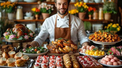 Wall Mural - Easter Sunday Brunch Delicious Recipes a Special Family Meal