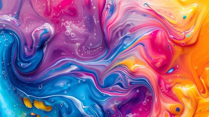 Wall Mural - a vivid burst of colorful liquids in mid-air, capturing the dynamic motion and vibrant hues in stunn