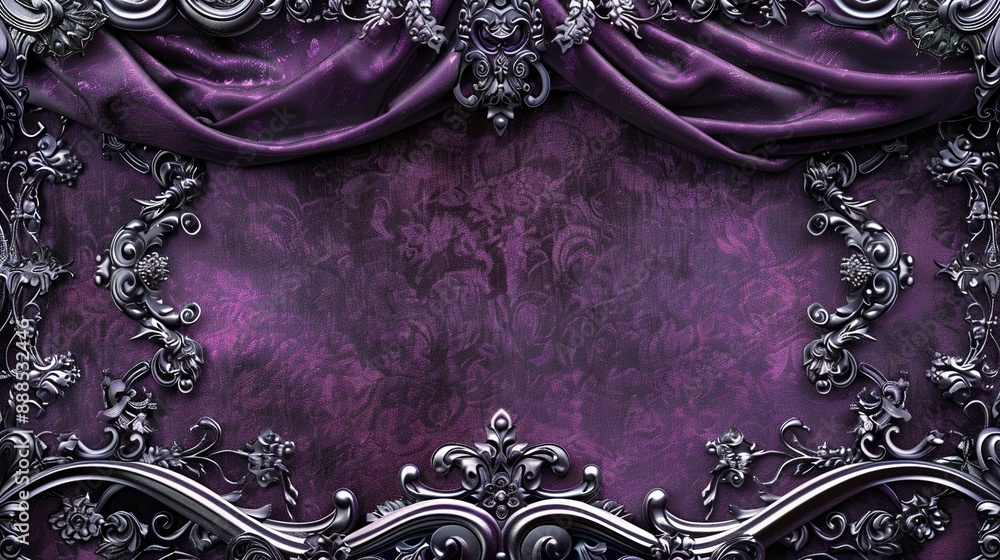 Ilustración de Stock Glamorous Rococo Revival Background with Deep ...