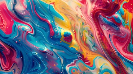 Wall Mural - abstract waves of neon-colored liquids forming a futuristic background. abstract swirls of colorful 