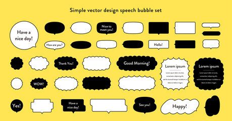 Wall Mural - Simple vector design speech bubble set