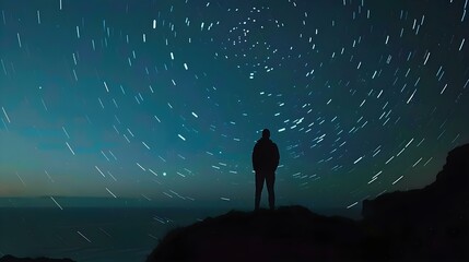 Wall Mural - starry night sky view