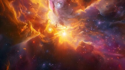 Wall Mural - breath-taking cosmic scene with radiant light