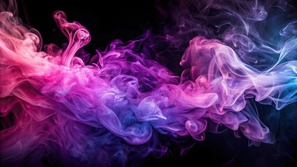 Canvas Print - Pink and purple smoke swirling together in abstract patterns , vibrant, colorful, texture, background, mysterious