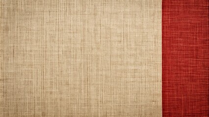 Wall Mural - Linen texture in a modern beige and red color scheme, linen, texture, fabric, beige, red, modern, background, design, material