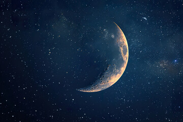 Wall Mural - a large crescent moon is shining brightly in the night sky.