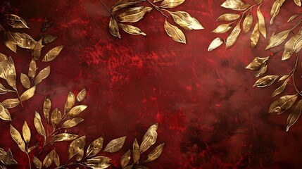 Abstract background of gold leaf patterns