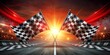© zettar - A checkered flag is flying in the air above a racetrack