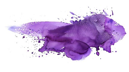 Wall Mural - Purple watercolor splash on white background