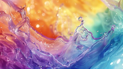 Wall Mural - Bright liquid waves cascading in a rhythmic pattern against a black background. Bright liquid waves cascading in a rhythmic pattern against a black background. 