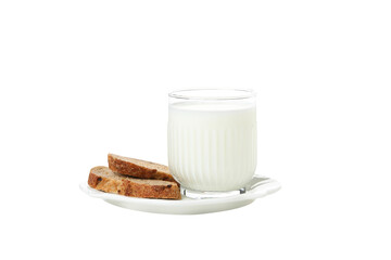 Wall Mural - PNG,Sliced bread with milk, isolated on white background