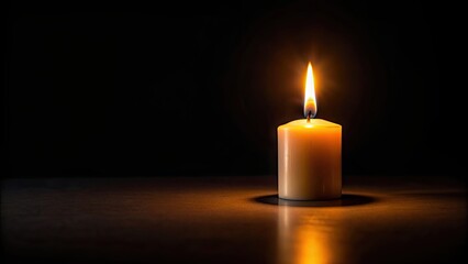 Sticker - Candlelight flickering on a black background, candles, flame, glow, dark, ambiance, elegant, decoration, romantic, atmospheric, luminous