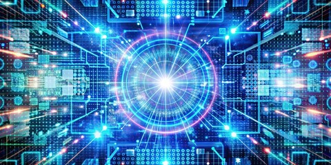 Abstract digital background with futuristic technology elements, abstract, digital, background, technology, futuristic