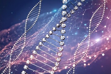 Wall Mural - colored double helix dna structure for science concept.