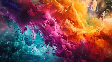 Wall Mural - Colorful liquid explosions creating a dynamic, vivid backdrop. 32k, full ultra hd, high resolution --ar 16:9 --v 6.0 - Image #1 @BAN ME?