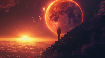 Wall Mural - attractive opportunity leadership successful goal way achievement future suit career walking