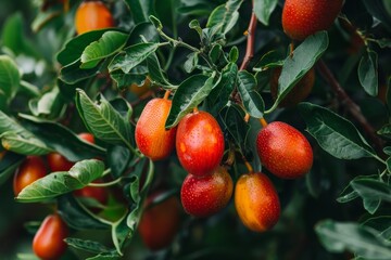 Wall Mural - jelly fruits on a tree amidst green foliage