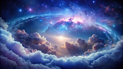 Wall Mural - psd design featuring clouds shaped like a galaxy, galaxy, clouds,design, psd, graphic, celestial, sp
