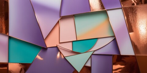 Sticker - Geometric patterns of copper and pastel glass