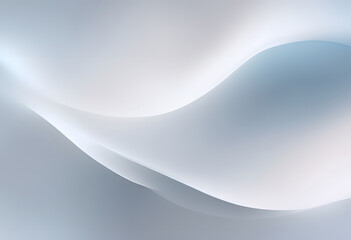 Wall Mural - Abstract background with smooth, flowing white and gray waves creating a soft, elegant texture.