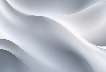 Wall Mural - Abstract background with smooth, flowing white and gray waves creating a soft, elegant texture.