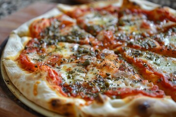 Poster - Margherita pizza with capers and anchovies