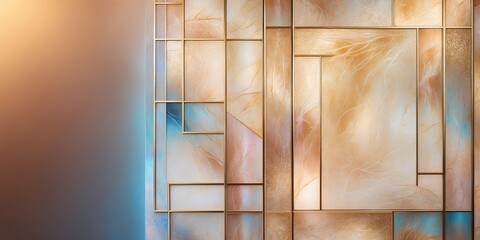 Poster - Glass panels with golden frames create a contemporary interior design