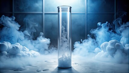 Canvas Print - Cryopreservation of test tube on liquid nitrogen with samples in a cryobank , cryopreservation, test tube