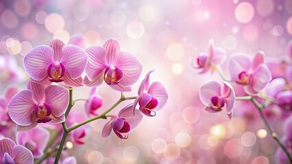 Poster - Defocused pink orchids creating a soft and dreamy background, orchids, pink, flowers, blurred, abstract, delicate, soft