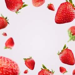 Canvas Print - Tasty fresh ripe sweet flying in the air